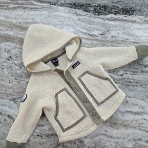 Patagonia Sherling Toddler Jacket - Cream & Sage | 12-18M